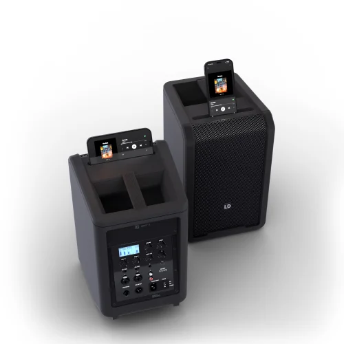 ANNY® 8 Tragbarer Bluetooth® PA-Lautsprecher mit Akku und Mixer, Stage Black